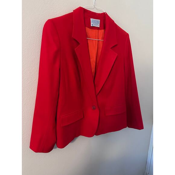 Vintage Pendleton Women's size 16 Red 100% Wool Blazer - Picture 2 of 6